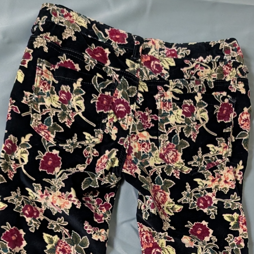 Free People Black Floral Skinny Pants